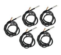 Temperature Sensor 5 Pcs with Waterproof Stainless Steel Probe for Raspberry Pi DIY, 100cm Cable, -55°C to +125°C Range, 3.0V-5.5V Power Supply