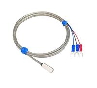 Temperature Sensor Probe, Stainless Steel PT100 K Type Temperature Sensor | : Surface Temperature For Industrial Equipment, HVAC(PT100-F-5M)