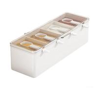 Temperature-Stable Condiment Server With 4 Detachable Containers And Ice-Filled Lower Section For Serving Applications(White-)