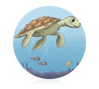 Tempered Finding Sea Turtles Glass Cutting Board 8"X8" Chopping Board with Rubber Feet, Non-slip & Heat Resistant Fruit Cutting Boards, Small Chopping Boards Gift for Kitchen/Bar/Camping/Wedding/Rvs/T