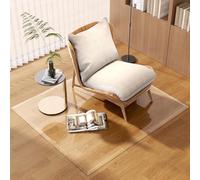 [Tempered Glass] 127 x 112cm Beveled Edge Glass Chair Mat with Polished Edge Clear Office Chair Mat, Glides Smoothly, Suitable for Carpet or Hardwood Floors