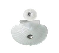 Tempered Glass Bathroom Vessel Sink Waterfall Tap Wash Basin Vanity Sink in Shell Shape Interesting
