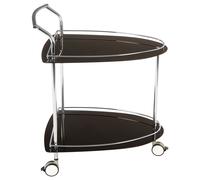 Tempered Glass Black Serving Trolley, 2-Tier Kitchen Storage Trolley, Modern Kitchen Trolley on Wheels Premier Housewares Black One Size