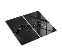 Tempered Glass Chopping Board 2x30x52 cm Grip Feet Rectangular Glass Printed Easy to Clean Stain and Heat Resistance Polished Edges Bacteria-Resistant Smooth Surface Food Contact - 3D