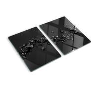 Tempered Glass Chopping Board 2x40x52 cm Grip Feet Rectangular Glass Printed Easy to Clean Stain and Heat Resistance Polished Edges Bacteria-Resistant Smooth Surface Food Contact - 3D