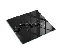 Tempered Glass Chopping Board 60x52 cm Non-Slip Feet Rectangular Glass Printed Easy to Clean Stain and Heat Resistance Polished Edges Bacteria-Resistant Smooth Surface Food Contact - 3D