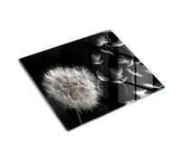 Tempered Glass Chopping Board 60x52 cm Non-Slip Feet Rectangular Glass Printed Easy to Clean Stain and Heat Resistance Polished Edges Bacteria-Resistant Smooth Surface Food Contact - Dandelion