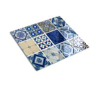 Tempered Glass Chopping Board 60x52 cm Smooth Surface Polished Edges Stain and Heat Resistance Printed Food Contact Easy to Clean Non-Slip Feet Bacteria-Resistant Rectangular Glass - Tiles