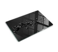 Tempered Glass Chopping Board 80x52 cm Non-Slip Feet Rectangular Glass Printed Easy to Clean Stain and Heat Resistance Polished Edges Bacteria-Resistant Smooth Surface Food Contact - 3D