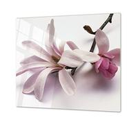 Tempered Glass Chopping Board - Glass Cutting Board and Worktop Saver; Measures: Single: 23,62” x 20,47”; Double: 2 x 11,81” x 20,47”; D06 Flowers Series: Flower 3