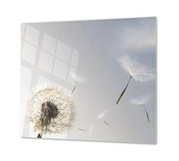 Tempered Glass Chopping Board - Glass Cutting Board and Worktop Saver; Measures: Single: 23,62” x 20,47”; Double: 2 x 11,81” x 20,47”; D06 Flowers Series: Dandelion 1