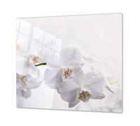 Tempered Glass Chopping Board - Glass Cutting Board and Worktop Saver; Measures: Single: 23,62” x 20,47”; Double: 2 x 11,81” x 20,47”; D06 Flowers Series: Orchid 1