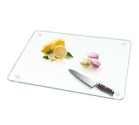Tempered Glass Cutting Board for Kitchen,Clear Glass Cutting Board with Rubber Feet,Scratch, Heat, Shatter Resistant and Easy to Clean (10"x14")