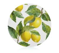 Tempered Glass Cutting Board Lemon Branch Leaves Printed Long Lasting Clear Glass Scratch, Heat, Shatter Resistant Easy to Clean, Kitchen Decoration