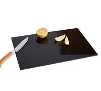 Tempered Glass Cutting Board Non-Slip Worktop Saver Chopping Board Countertop Saver Scratch Resistant Heat Resistant Shatter Resistant Dishwasher Safe 40 * 30cm Black