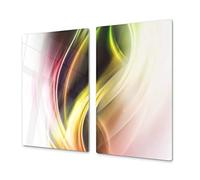 Tempered Glass Cutting Board - Worktop Saver and Pastry Board; Measures: Single: 23,62” x 20,47”; Double:2 x 11,81” x 20,47”; D01 Abstract Series: Abstract Art 53