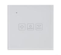 Tempered Glass Dimmer Switch Touch Light Switch for Home Control with Up/Down Brightness Adjustment Modern Design 86x86 mm White