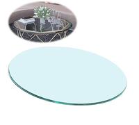 Tempered Glass Dining Table Round Crystal Tabletop for Dining Room Transparent Glass Table in Sizes 35CM 55CM 68CM 80CM 100CM - Elegant Home Décor