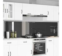 Tempered Glass Kitchen Splashback, Dark Grey, 120 x 60 cm, Pack of 2, Heat Resistant with 4 Pre-Drilled Holes, Modern Design for Kitchen, Protection Against Splashes and Heat Damage