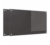 Tempered Glass Kitchen Splashback, Dark Grey, 90 x 50 cm, Pack of 2, Heat Resistant with Pre-Drilled Holes for Modern Kitchens to Protect Against Splashes and Heat Damage