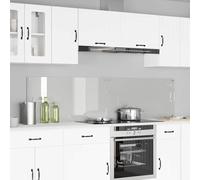 Tempered Glass Kitchen Splashback, Pack of 2, 100 x 50 cm, Transparent, Heat Resistant with 4 Pre-Drilled Holes, Durable and Easy Care for Modern Kitchen Spaces