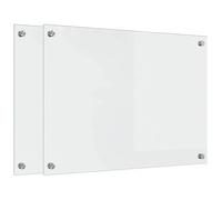 Tempered Glass Kitchen Splashback, Transparent, 70 x 50 cm, Pack of 2, Heat Resistant with Pre-Drilled Holes for Modern Kitchens Durable and Easy to Clean