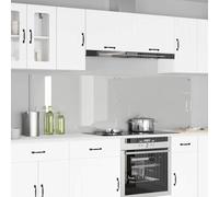 Tempered Glass Kitchen Splashback, Transparent, Pack of 2, 100 x 60 cm, Heavy Duty, Heat Resistant with Pre-Drilled Holes for Modern Kitchen Spaces and Easy Cleaning