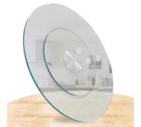 Tempered Glass Lazy Susan Turntable - 800MM Clear Rotating Tray for Dining Table, Sturdy & Stable, Ideal for Sharing Food, Elegant Transparent White Design