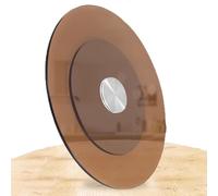 Tempered Glass Lazy Susan Turntable, 800MM Round Clear Dining Table Rotating Tray, Sturdy & Non-Slip, Perfect for Sharing Food, Elegant Tea Color Design