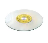 Tempered Glass Lazy Susan Turntable,Large Round Serving Plate Tabletop Rotating Tray with Silent Base, for Family Gatherings, Kitchen and Banquet Use(110cm/43.3in)
