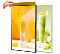 Tempered Glass LED Light Box, Led Advertising Display Frame Menu Board, for Restaurants,bars,shops black A2