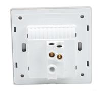 Tempered Glass Light Switch Gold AC110-250V LED | Elegant tempered glass, scratch resistant, for durable PC frame, blue LED cue, 86x86mm size(1 Gang 1 Way)