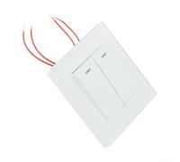 Tempered Glass Panel Wall Switch, 82mm Square Dual Control Two-Way Switch with Fluorescence, Flame-Retardant PC & for Tin Phosphor Bronze Core for Home, Bedroom, Living Room, Bathroom(White)