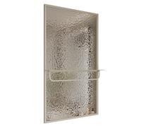 Tempered Glass Room Divider Panel with Decorative Water Ripple Design Modern White Partition for Home Office Bedroom Bathroom Dressing Room (55x100cm)