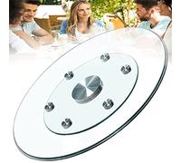 Tempered Glass Rotating Serving Tray for Dining Table, Kitchen Centerpiece, Explosion-Proof and Thick Design