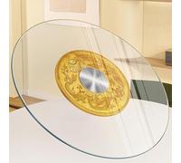 Tempered Glass Rotating Tray, Large Turntable Table Top, Lazy Susan Turntable, Transparent Turntable, Round Swivel Tray with Aluminum Alloy Bearing(Size:60cm/24in)