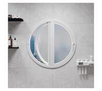 Tempered Glass Round Window, Flush Mount Pivot Casement with Lockable Handles for Ventilation in Bathroom or Loft