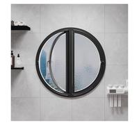 Tempered Glass Round Window, Flush Mount Pivot Casement with Lockable Handles for Ventilation in Bathroom or Loft