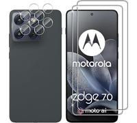 Tempered Glass Screen Protector Compatible with Motorola Edge 70,Camera Lens Protector,HD Full Screen Tempered Glass Film Anti-Shatter,9H Hardness Bubble Free Protective Film (2 Sets)