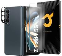Tempered Glass Screen Protector for Samsung Galaxy Z Fold 4, 2 Front Screen Protectors + 2 Camera Protection, 9H Hardness, Anti-Scratch, Anti-Bubble Free, Ultra HD Screen Protector for Z Fold 4 Screen