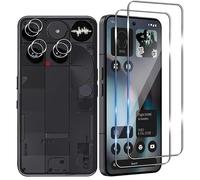 Tempered Glass Screen Protectors & Camera Protective Film Compatible with Phone (3),9H Hardness Anti-Scratch Bubble-Free HD Clear Camera Protection,Case Friendly,Anti-fingerprint (2 Sets)