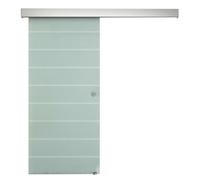 Tempered Glass Sliding Barn Door Kit Frosted Panel Aluminium Rail Hardware