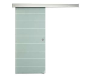 Tempered Glass Sliding Barn Door Kit Frosted Panel Aluminium Rail Hardware