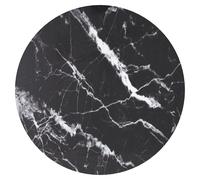 Tempered Glass Table Top Round Black & White Marble Design Ø50cm x0.8cm Premium