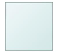 Tempered Glass Table Top Transparent 50x50 cm 6mm Thick Clear Tempered RoundEdge