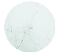 Tempered Glass Table Top White Marble Ø40cm x 0.8cm Round Smooth Top Scratch