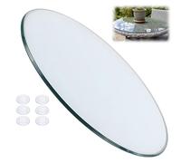 Tempered Glass Tabletop - 68cm Round Clear 8mm Thickness with 6 Non-Slip Pads Perfect Replacement for Dining Kitchen and Patio Tables