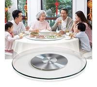 Tempered Glass Tray With Aluminum Alloy Rotating Base, Large Turntable Cake Rack, Round, 24inch-47inch(60cm-120cm) (90cm/35in)