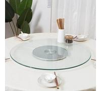 Tempered Glass Turntable - Large Round Rotating Tray for Dining Table, 360° Serving Plate, Silent Smooth Spin for Parties and Family Gatherings