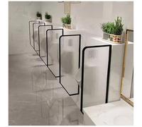 Tempered Glass Urinal Partition Screen - Waterproof Men's Privacy Divider for Public Toilets, Wall Mounted, Black, 120cm - Ideal for Hotels & Commercial Spaces, 1 Piece